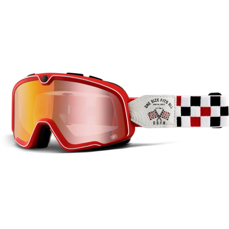 100% BARSTOW CLASSIC OSFA RED - MIRROR LENS