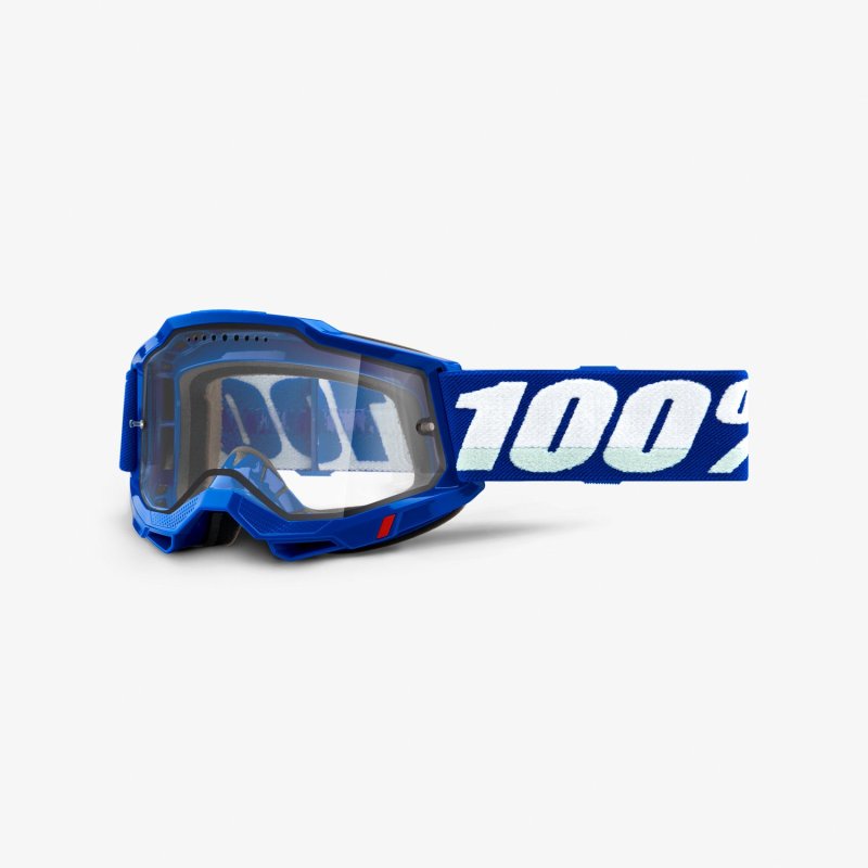ΜΑΣΚΑ ΜΗΧΑΝΗΣ ENDURO MOTOCROSS 100% ACCURI 2 BLUE - CLEAR VENTED DUAL LENS